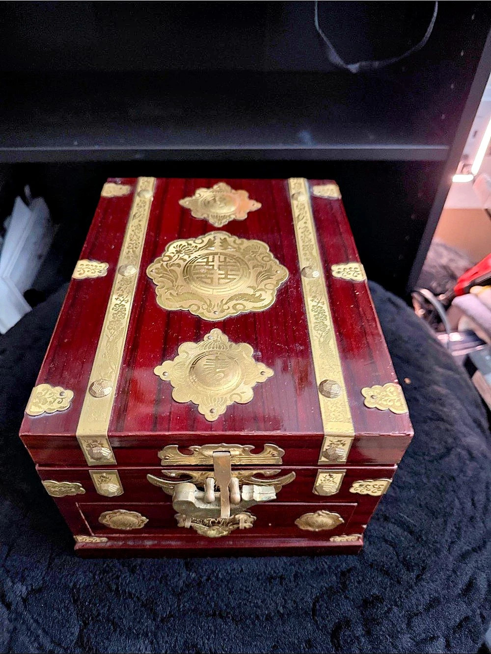 Red & Gold Jewelry Box Organizer